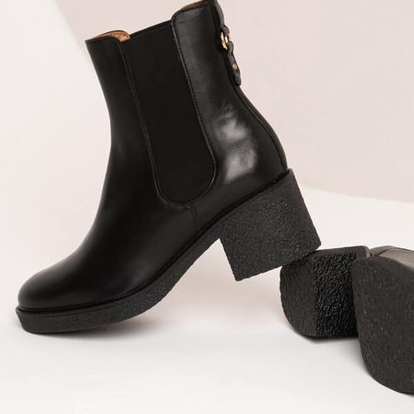 MAISON TOUFET BOTTINES CONFORTABLE NOIR CUIR LISSE ALMA