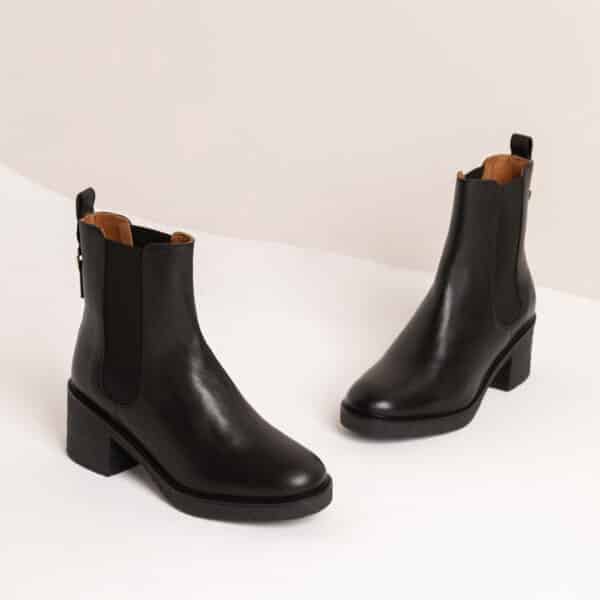 MAISON TOUFET BOTTINES CONFORTABLE NOIR CUIR LISSE ALMA