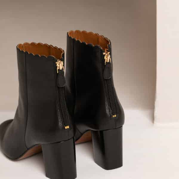 MAISON TOUFET BOTTINES CONFORTABLE NOIR CUIR LISSE GISELLE