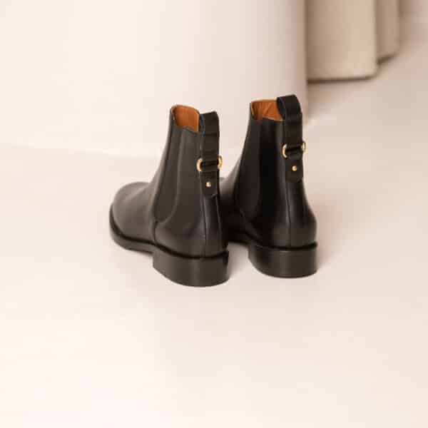 MAISON TOUFET BOTTINES CONFORTABLE NOIR CUIR LISSE ROMIE