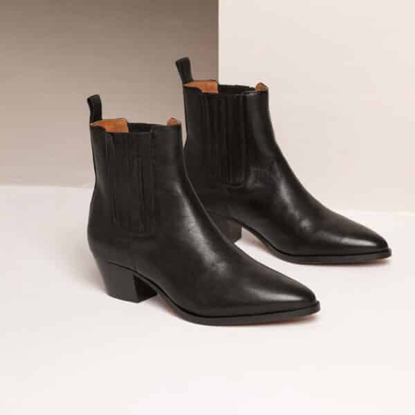 MAISON TOUFET BOTTINES CONFORTABLE NOIR CUIR VICTOIRE