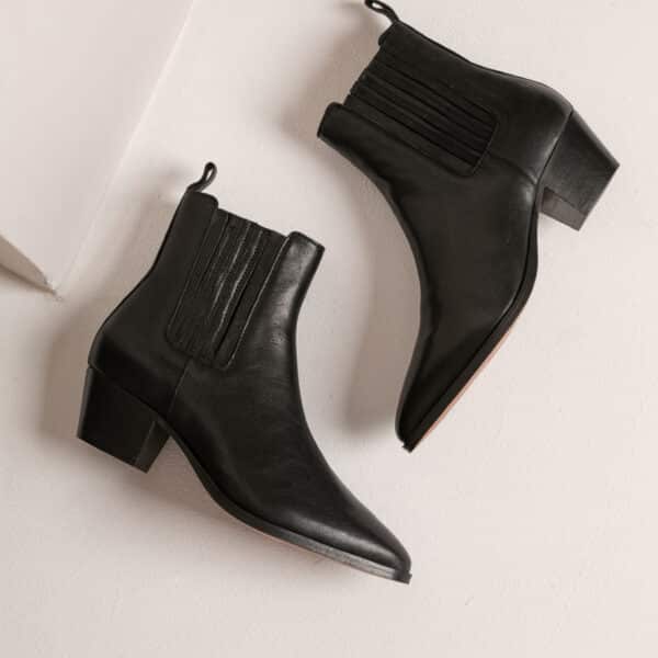 MAISON TOUFET BOTTINES CONFORTABLE NOIR CUIR VICTOIRE