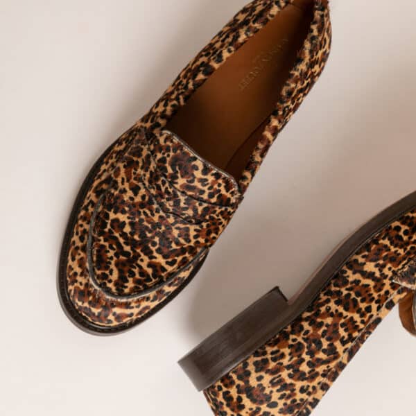MAISON TOUFET MOCASSINS CONFORTABLE LEOPARD CUIR POULAIN ROSALIE