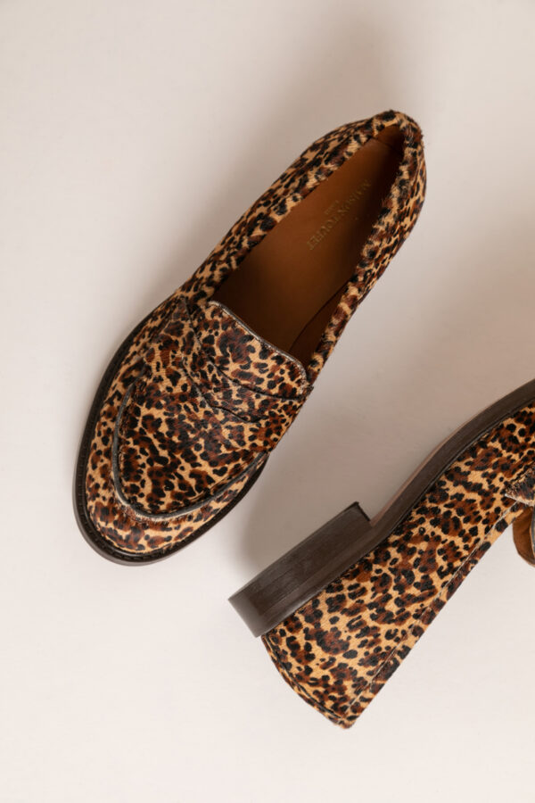 MAISON TOUFET MOCASSINS CONFORTABLE LEOPARD CUIR POULAIN ROSALIE