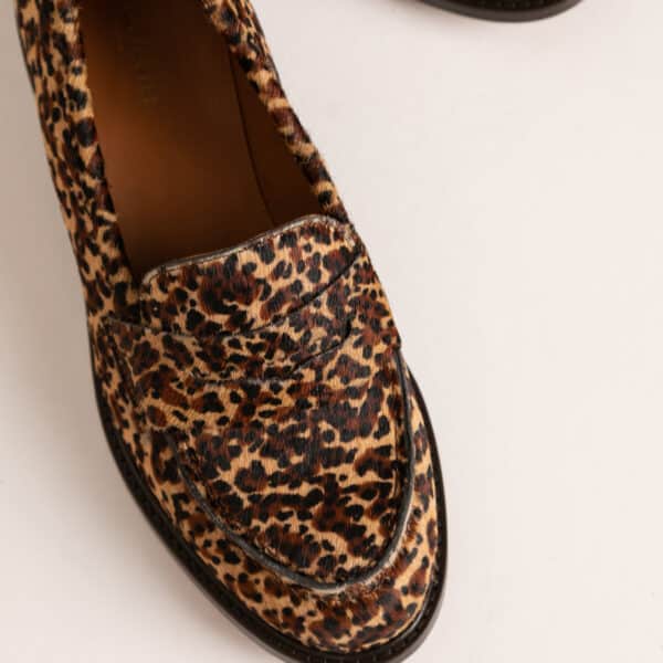 MAISON TOUFET MOCASSINS CONFORTABLE LEOPARD CUIR POULAIN ROSALIE