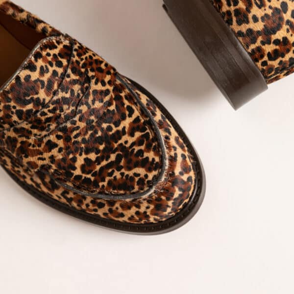 MAISON TOUFET MOCASSINS CONFORTABLE LEOPARD CUIR POULAIN ROSALIE