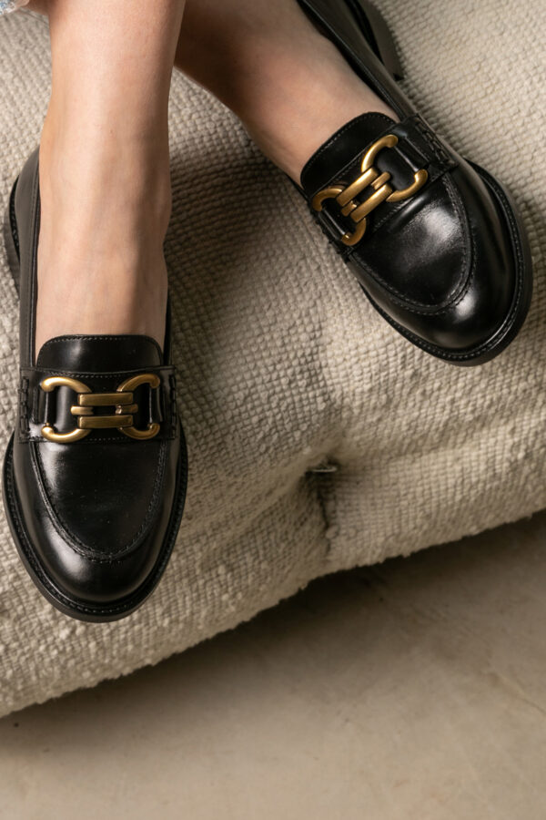 MAISON TOUFET MOCASSINS CONFORTABLE NOIR CUIR GLACE LYNA copie