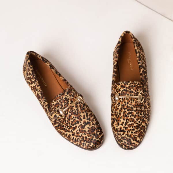 MAISON TOUFET MOCASSINS CONFORTABLE POULAIN LÉOPARD CUIR CLÉMENCE