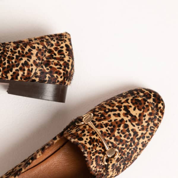 MAISON TOUFET MOCASSINS CONFORTABLE POULAIN LÉOPARD CUIR CLÉMENCE