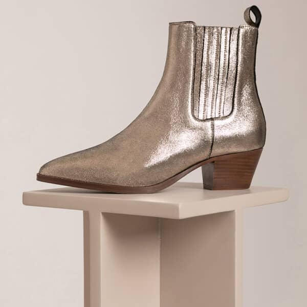 MAISON TOUFET BOTTINES CONFORTABLE DORÉ CUIR MÉTALLISÉ VICTOIRE