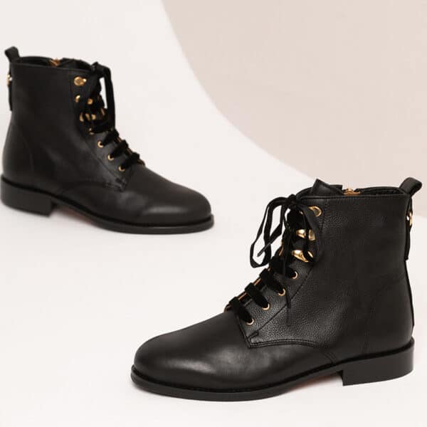 MAISON TOUFET BOTTINES CONFORTABLE NOIR CUIR BEMATIÉRE ELA