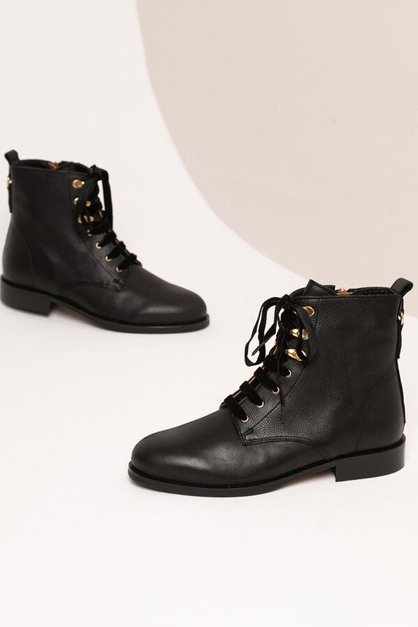 MAISON TOUFET BOTTINES CONFORTABLE NOIR CUIR BEMATIÉRE ELA