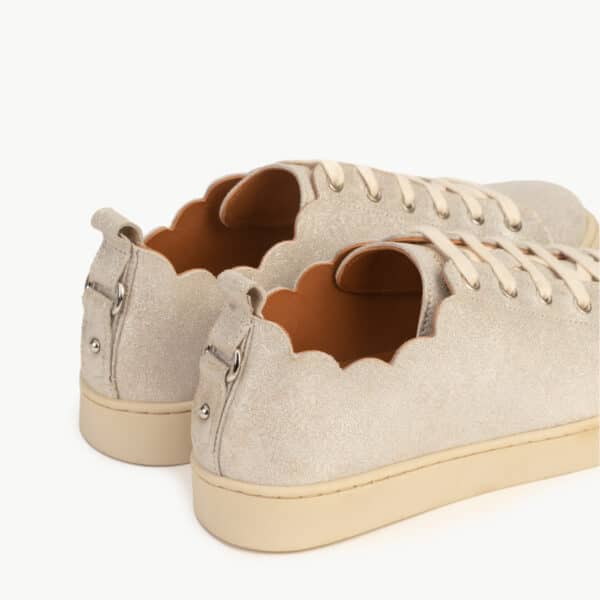 CARRE BASKETS CONFORTABLE BLANC CUIR PAILLETÉ JULIE
