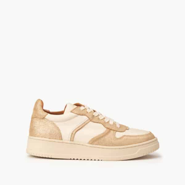 CARRE BASKETS CONFORTABLE DORÉ MÉTALLISÉ CRÈME CUIR ARMELLE