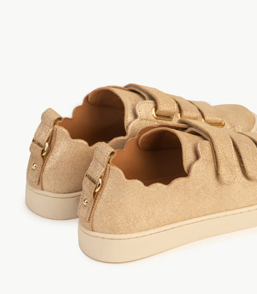 CARRE BASKETS CONFORTABLE DORÉ PAILLETÉ CUIR JULIANNE ()
