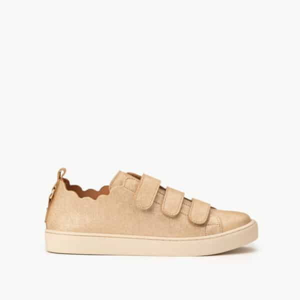 CARRE BASKETS CONFORTABLE DORÉ PAILLETÉ CUIR JULIANNE