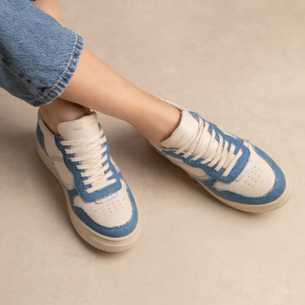 CARRE BASKETS CONFORTABLE JEANS CUIR LISSE ARMELLE