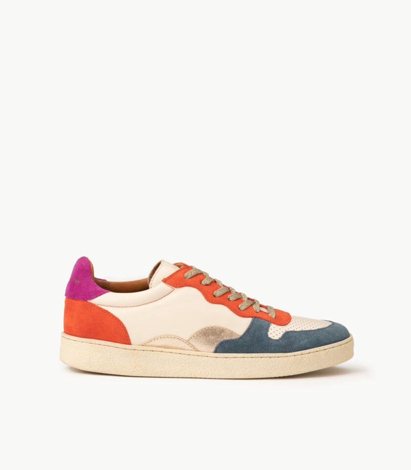 CARRE BASKETS CONFORTABLE MULTICO CUIR VELOURS LISA