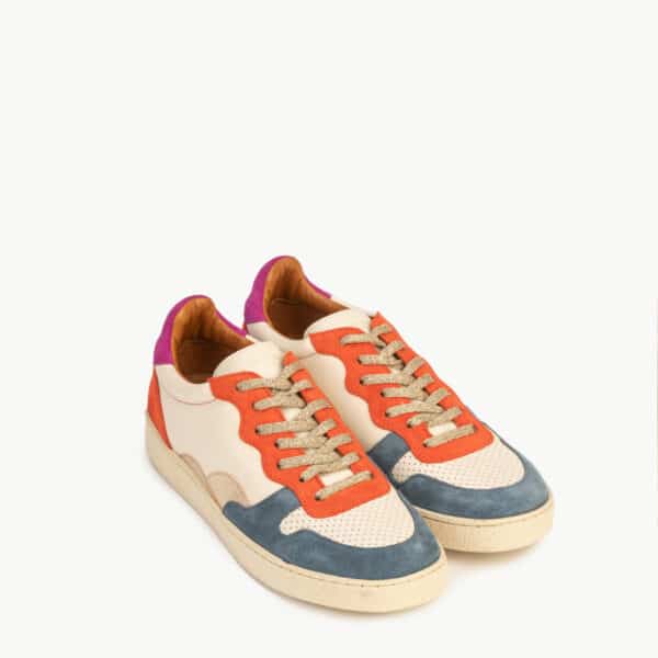 CARRE BASKETS CONFORTABLE MULTICO CUIR VELOURS LISA