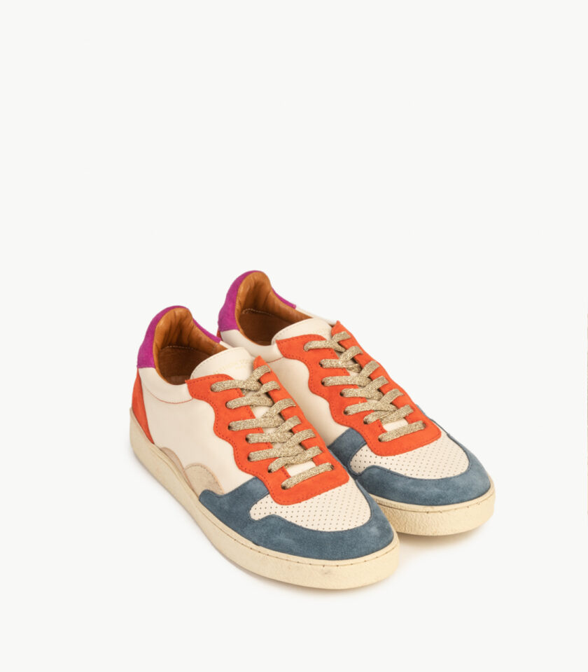 CARRE BASKETS CONFORTABLE MULTICO CUIR VELOURS LISA