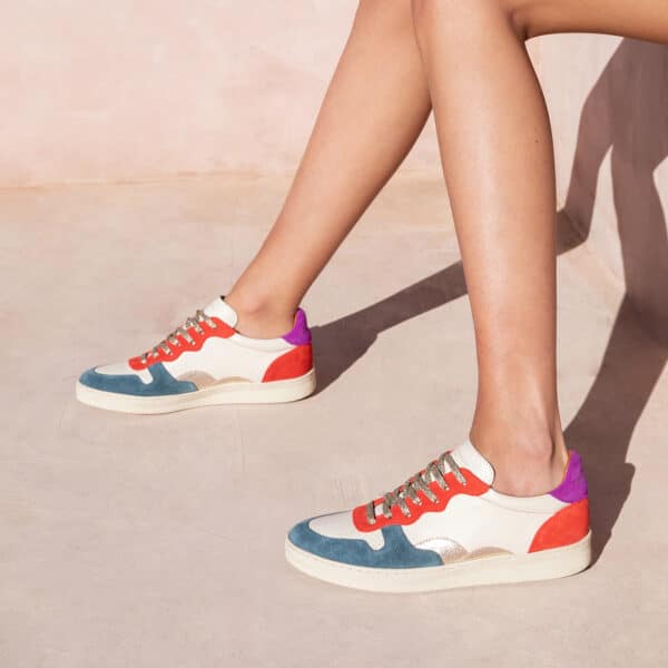 CARRE BASKETS CONFORTABLE MULTICO CUIR VELOURS LISA