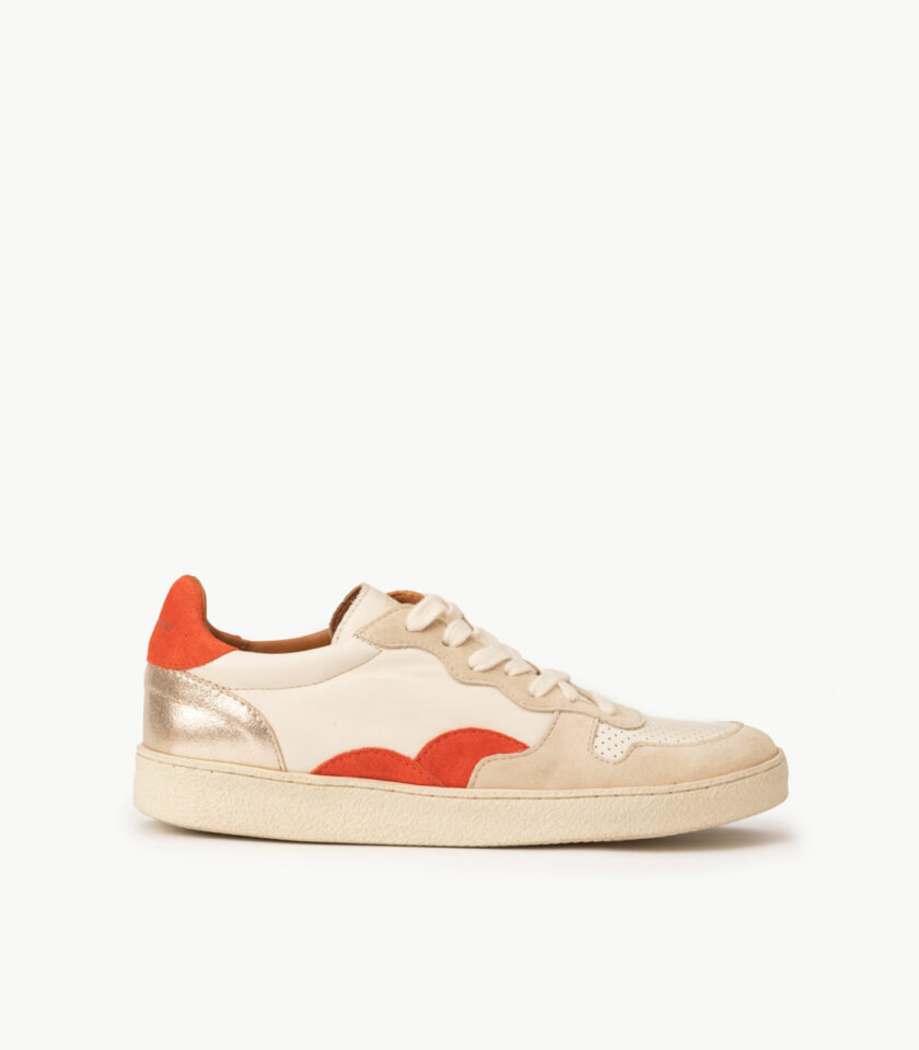 CARRE BASKETS CONFORTABLE PIVOINE CRAIE CUIR VELOURS LISA
