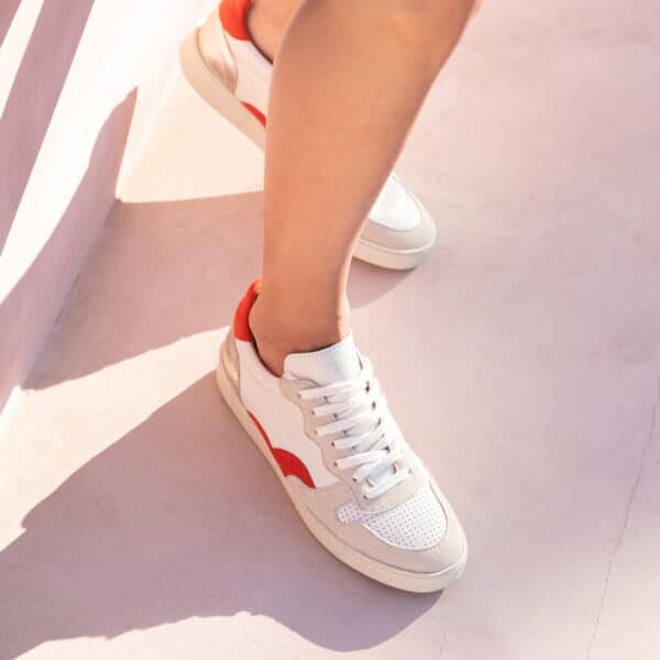 CARRE BASKETS CONFORTABLE PIVOINE CRAIE CUIR VELOURS LISA