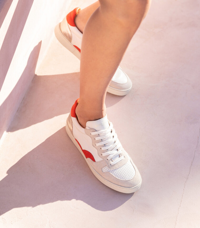 CARRE BASKETS CONFORTABLE PIVOINE CRAIE CUIR VELOURS LISA