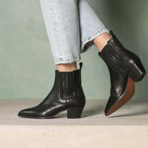 CARRE BOTTINES CONFORTABLE NOIR CUIR VICTOIRE