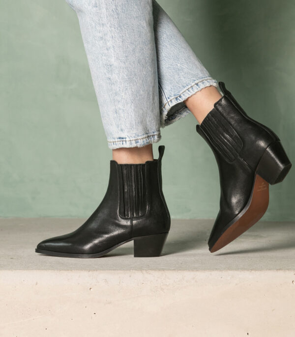 CARRE BOTTINES CONFORTABLE NOIR CUIR VICTOIRE