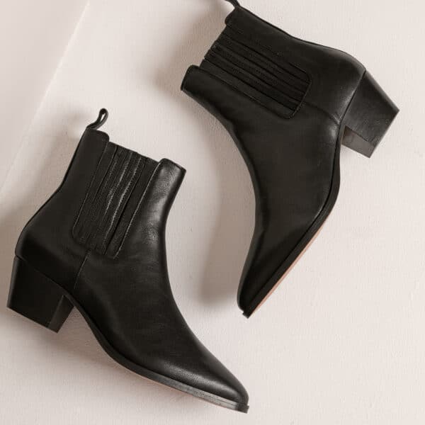 CARRE BOTTINES CONFORTABLE NOIR CUIR VICTOIRE