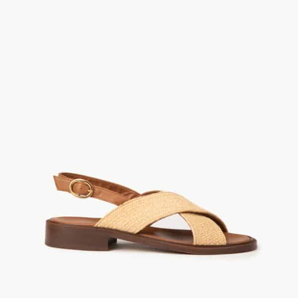 CARRE SANDALES CONFORTABLE CRÈME RAFIA ROSANA