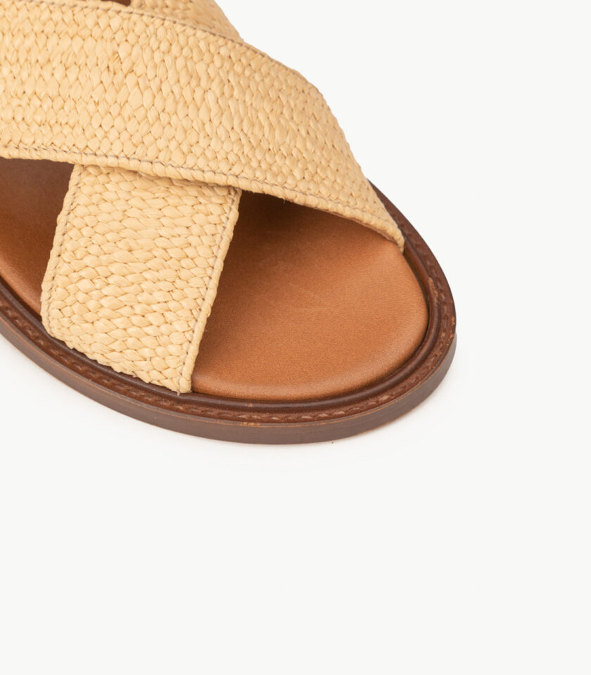CARRE SANDALES CONFORTABLE CRÈME RAFIA ROSANA