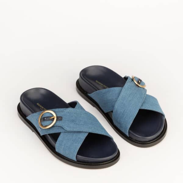 CARRE SANDALES CONFORTABLE JEAN BLEU BELINDA