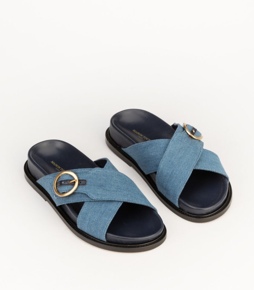 CARRE SANDALES CONFORTABLE JEAN BLEU BELINDA