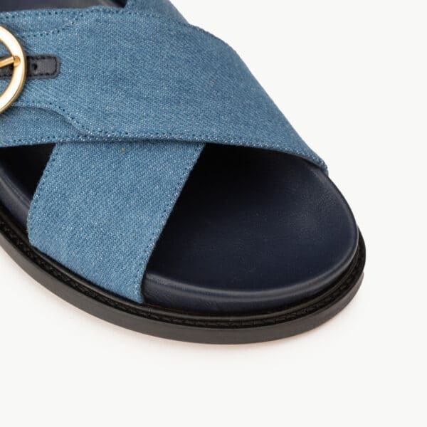 CARRE SANDALES CONFORTABLE JEAN BLEU BELINDA