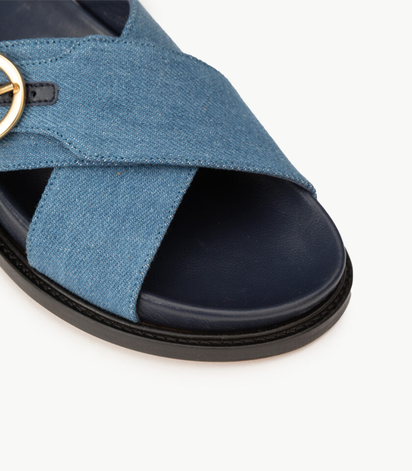 CARRE SANDALES CONFORTABLE JEAN BLEU BELINDA