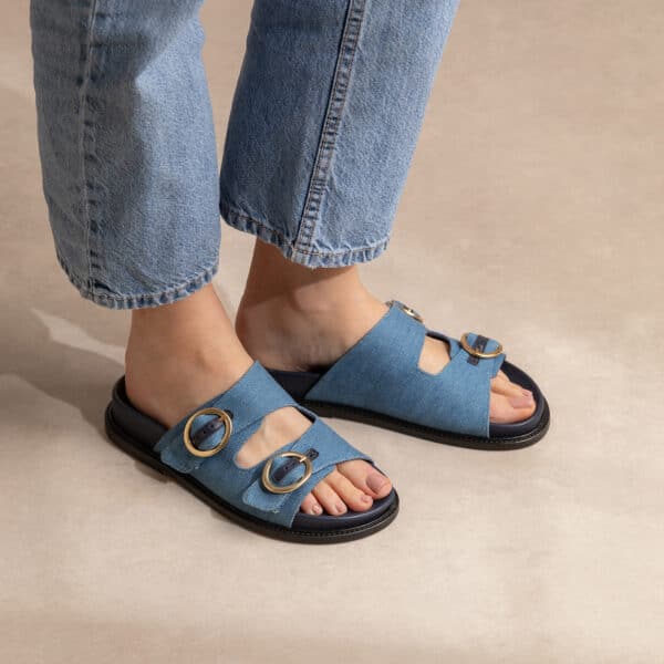 CARRE SANDALES CONFORTABLE JEAN BLEU BONNIE