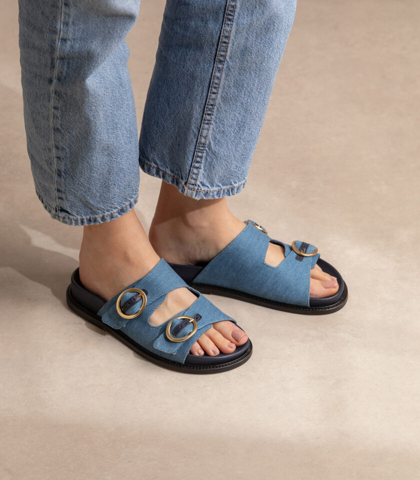 CARRE SANDALES CONFORTABLE JEAN BLEU BONNIE