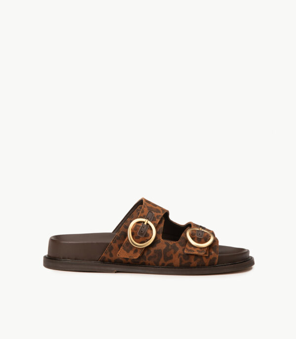 CARRE SANDALES CONFORTABLE LÉOPARD CUIR VELOURS BONNIE