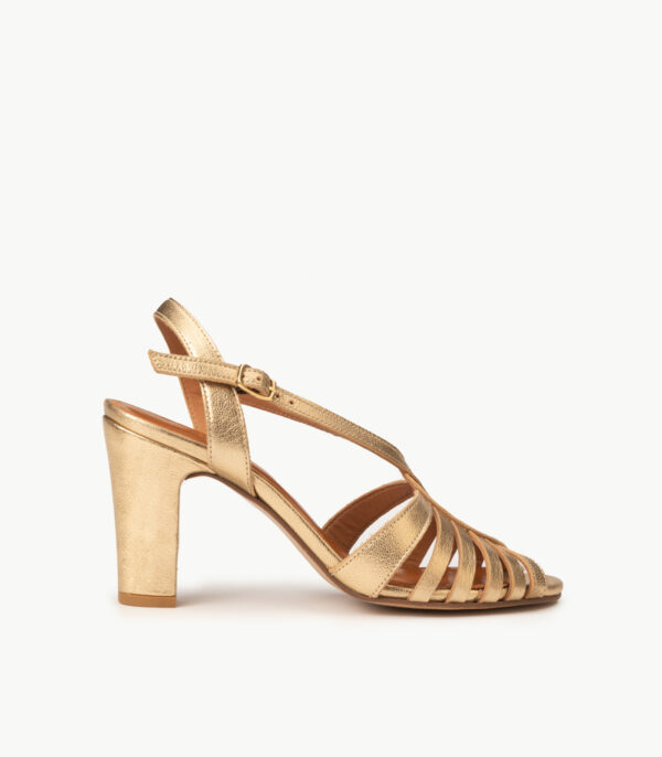 CARRE SANDALES TALON CONFORTABLE CHEVRE METAL OPALO HEIDI