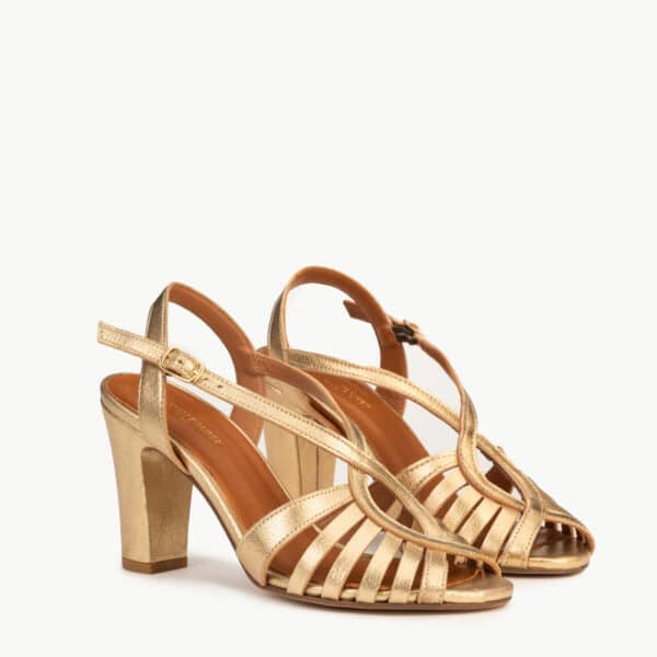 CARRE SANDALES TALON CONFORTABLE CHEVRE METAL OPALO HEIDI