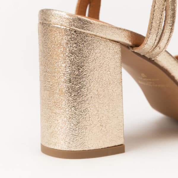 CARRE SANDALES TALON CONFORTABLE DORÉ PAILLETÉ CUIR GAÏA