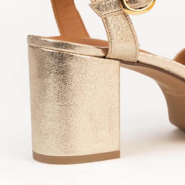 CARRE SANDALES TALON CONFORTABLE DORÉ PAILLETÉ CUIR PHILIPPINE