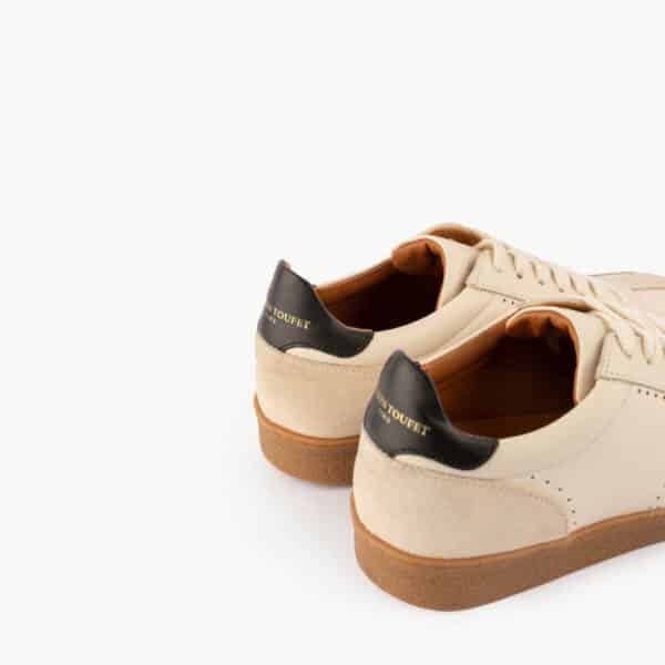 CARRE MAISON TOUFET BASKETS CONFORTABLE CRÈME NOIR CUIR VELOURS CUIR LISSE SOLVEIG