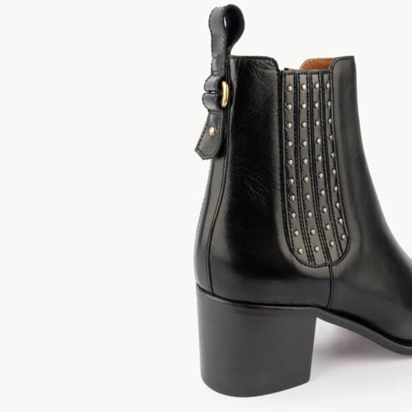 CARRE MAISON TOUFET BOTTINES CONFORTABLE NOIR CUIR LISSE CÉCILIA