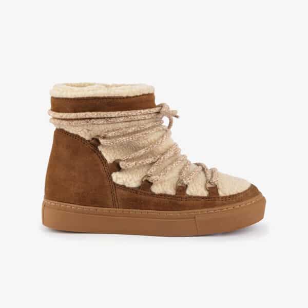 MAISON TOUFET BASKETS CONFORTABLE CAMEL CUIR VELOURS ERICA