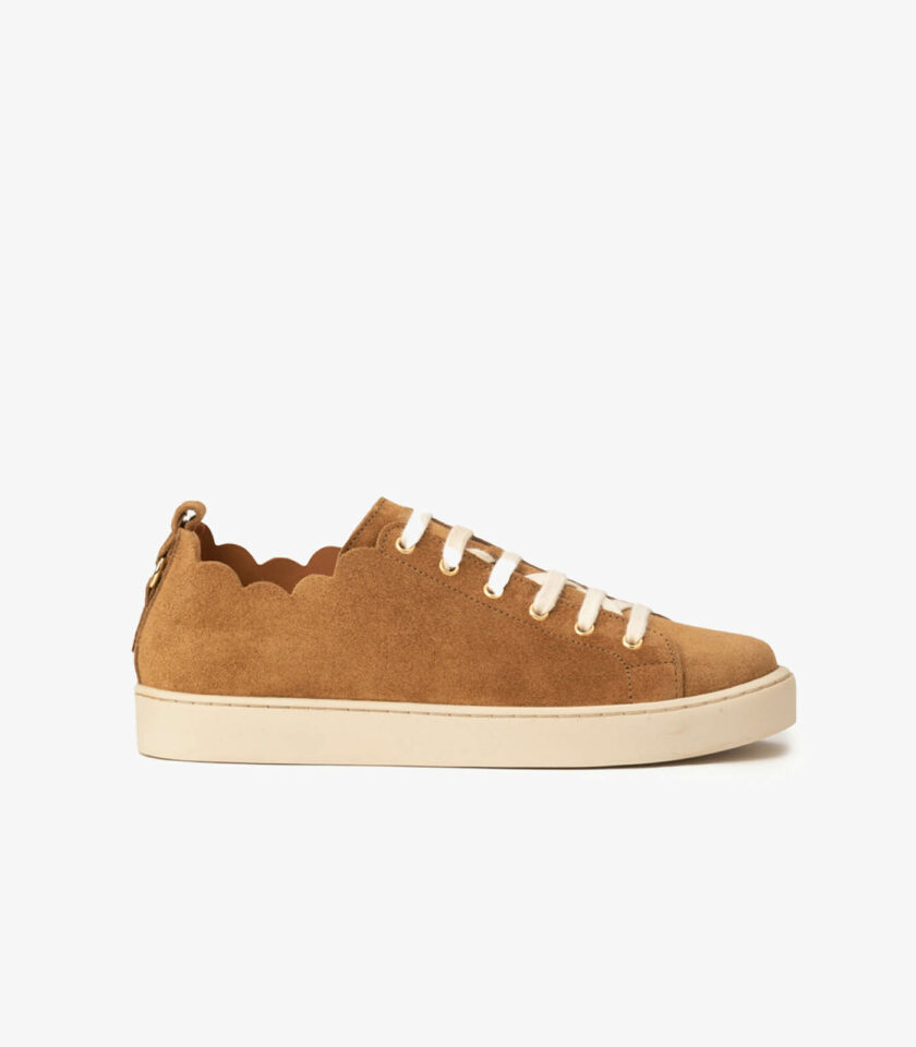 MAISON TOUFET BASKETS CONFORTABLE CAMEL CUIR VELOURS JULIE copie