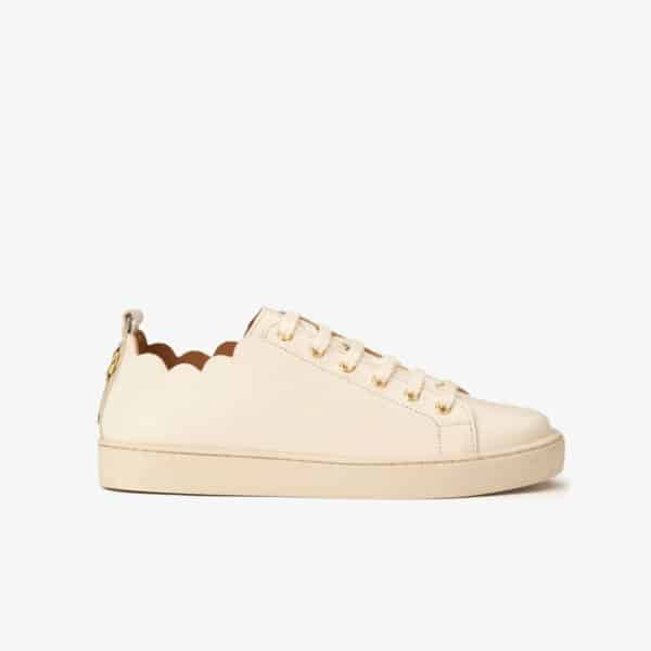 MAISON TOUFET BASKETS CONFORTABLE CRÈME CUIR LISSE JULIE