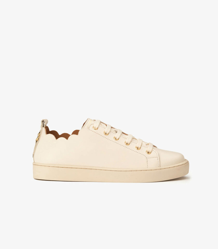 MAISON TOUFET BASKETS CONFORTABLE CRÈME CUIR LISSE JULIE